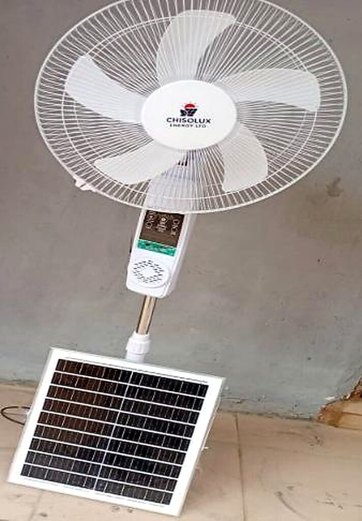 DY-268YK Solar Rechargeable Standing Fan with LED Strip