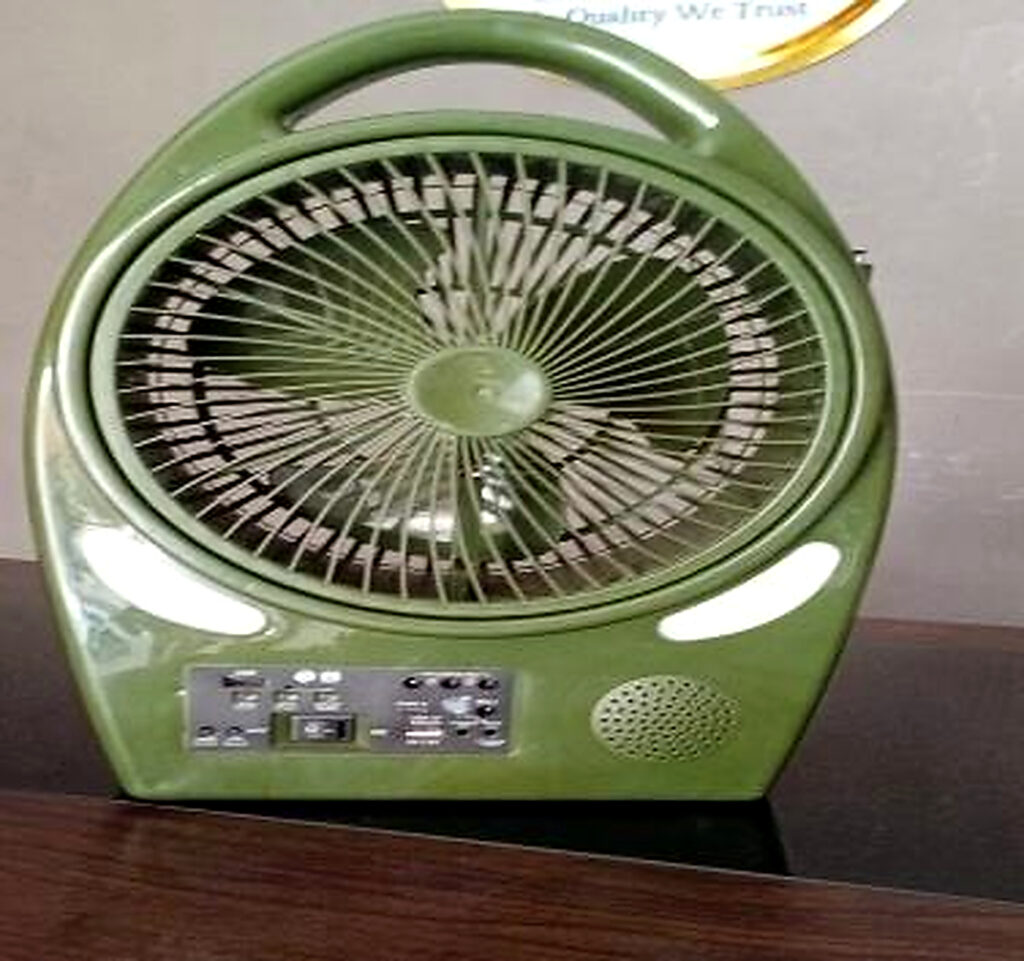 Table Fan GY-L12-2 Solar Rechargeable Fan with LED Light