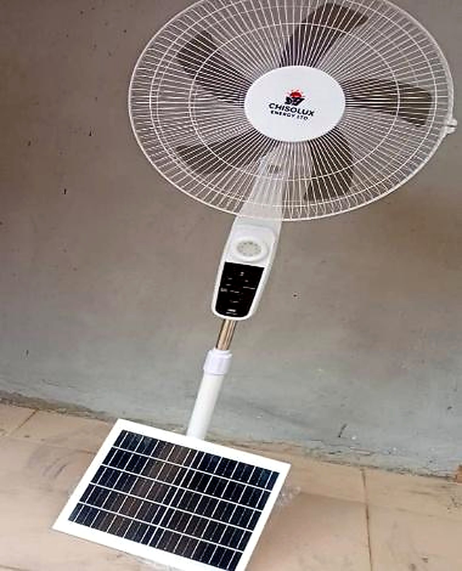 WLYK-1 16-Inch Solar Standing Fan with Remote Control